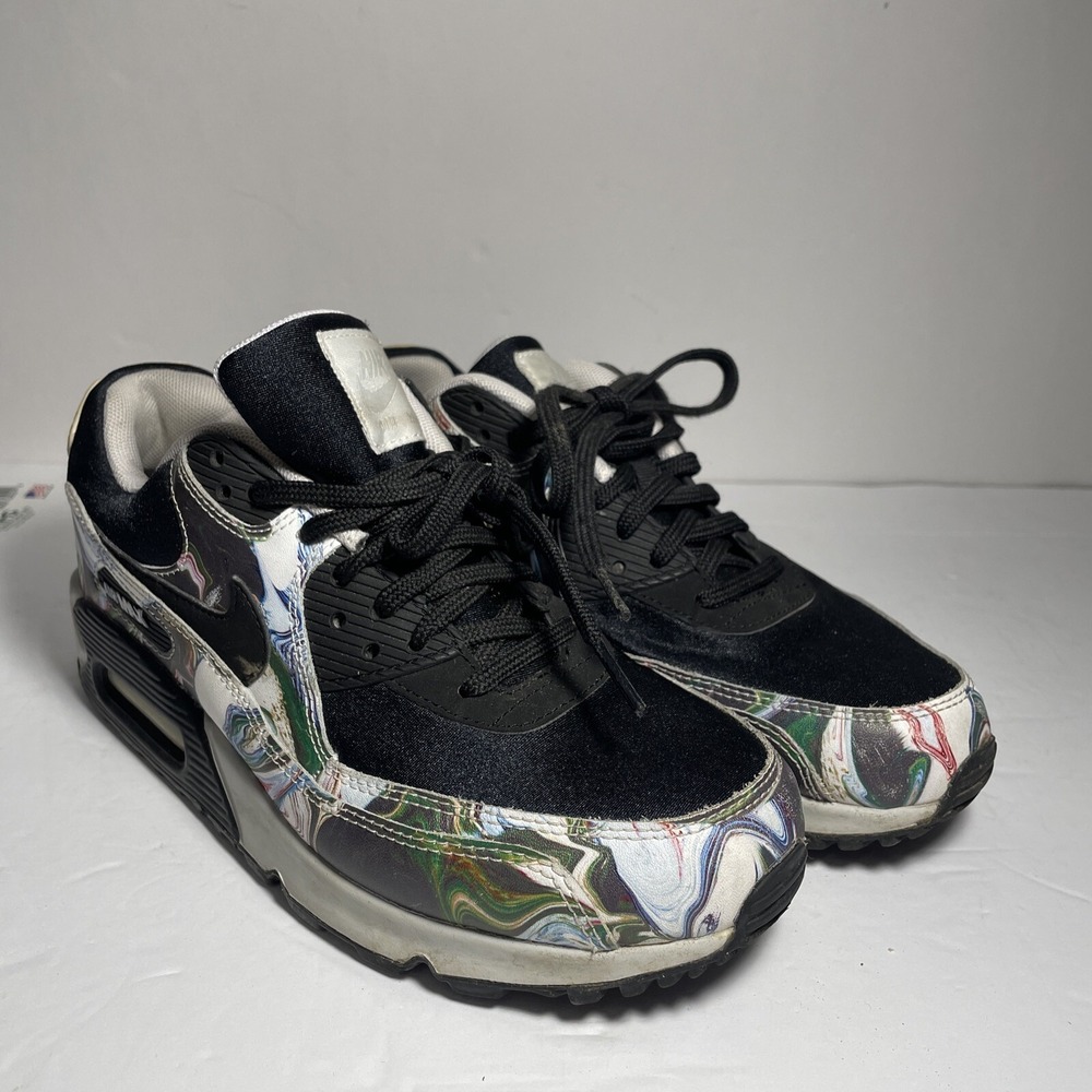 Nike Air Max 90 Womens Marble Dye Black‎ Pink Shoes AO1521-001 Sneakers 7